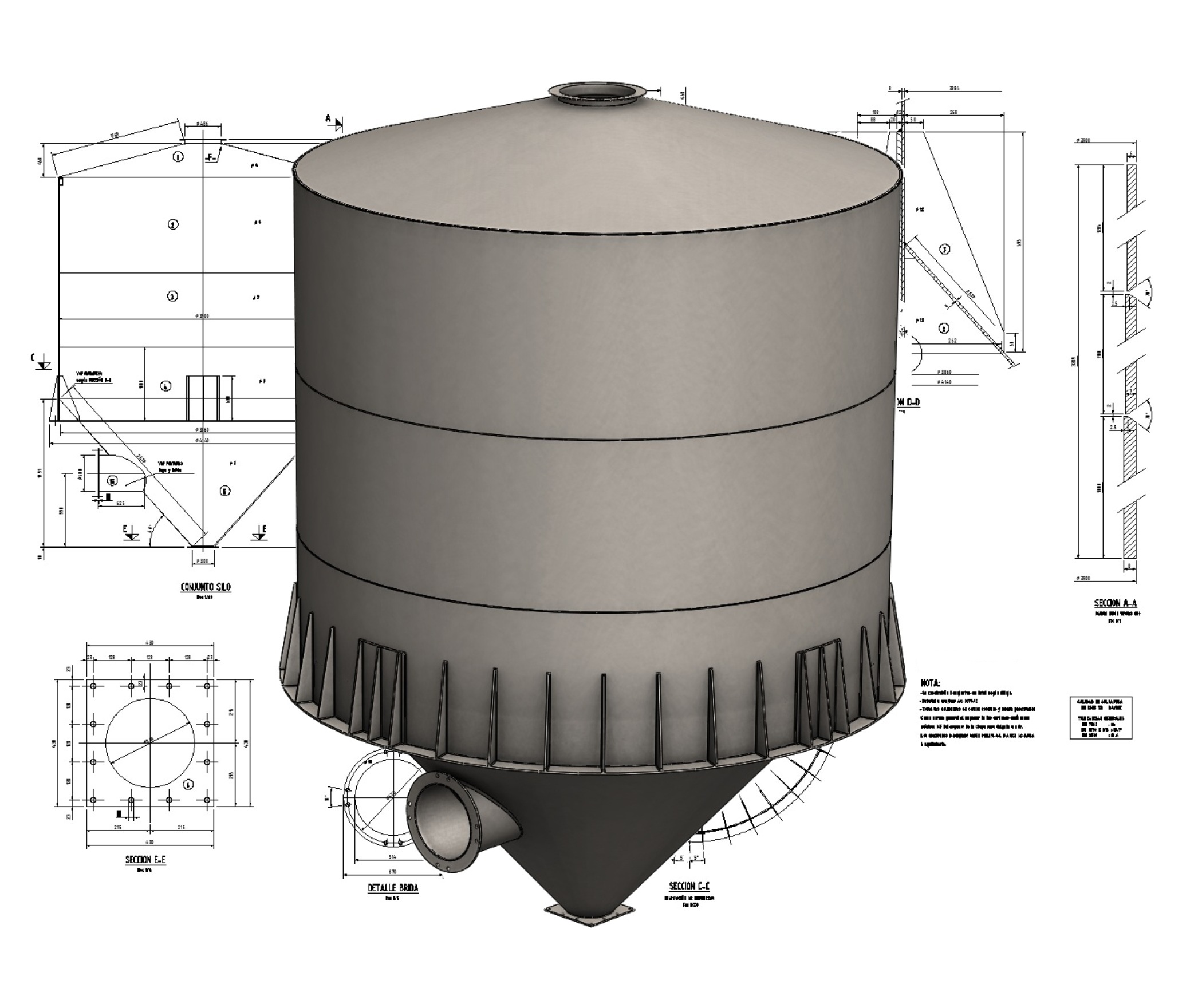 XYZ engineering proyectos de ingeniería modelado de silo filler